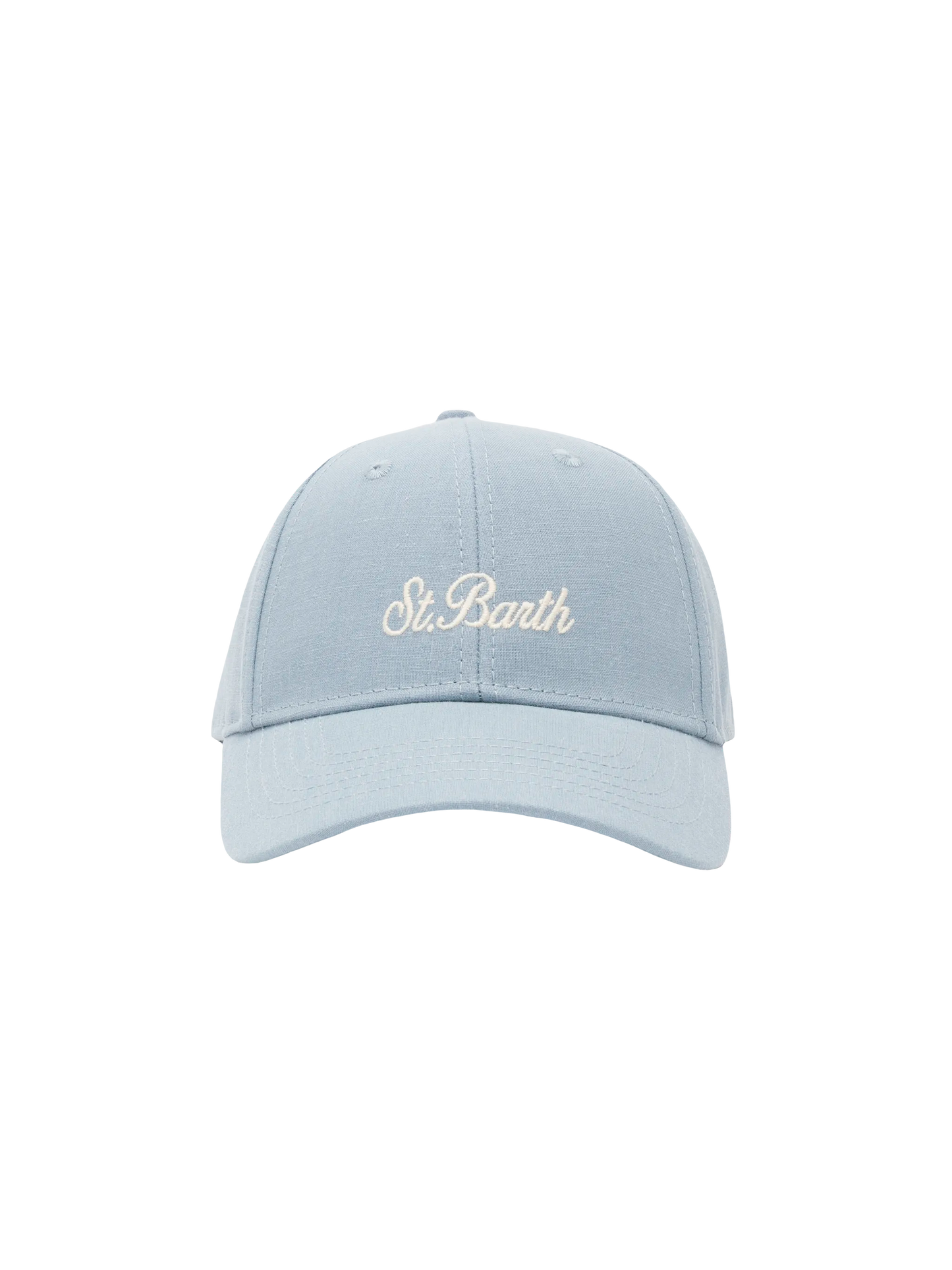 Cappellino da baseball Jr in lino azzurro con ricamo Saint Barth
