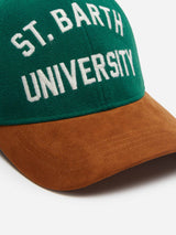 Grünes Baseball-Cap aus Filz mit Stickerei der St. Barth University