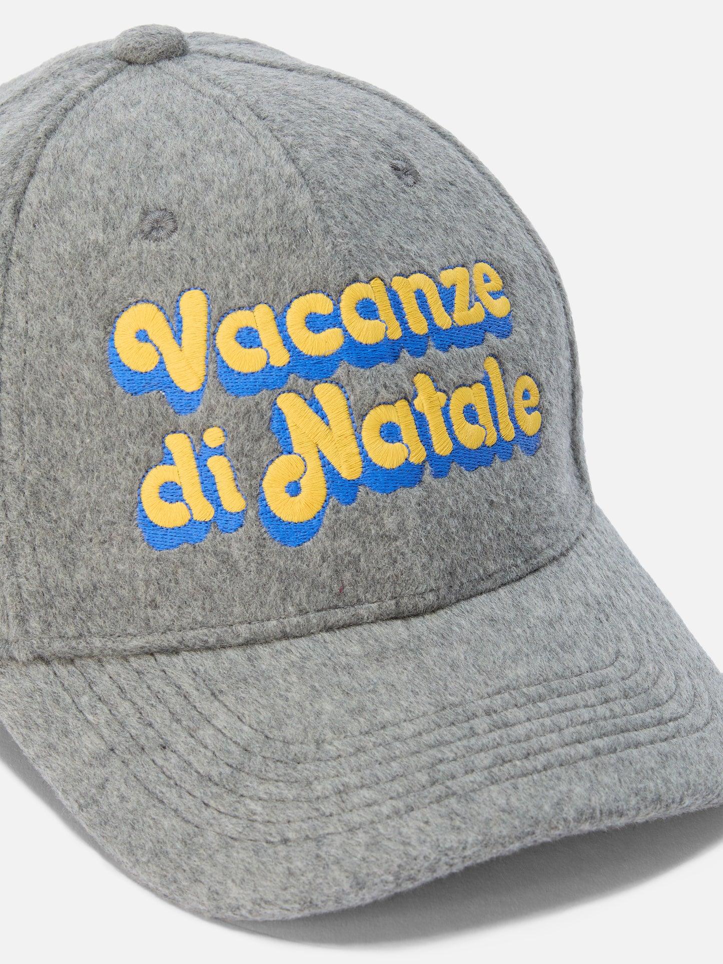 Cappello con visiera Baseball Wool in misto lana con ricamo Vacanze di Natale | VACANZE DI NATALE SPECIAL EDITION