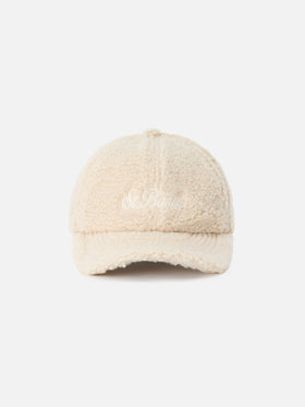 Beige Baseball Teddy-Cap mit gesticktem Logo 