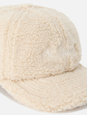 Beige Baseball Teddy-Cap mit gesticktem Logo 