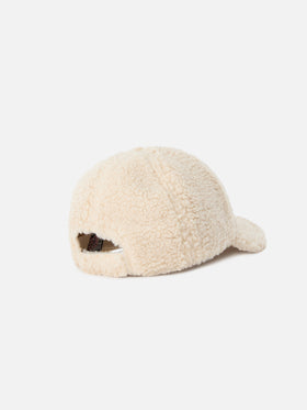 Beige Baseball Teddy-Cap mit gesticktem Logo 