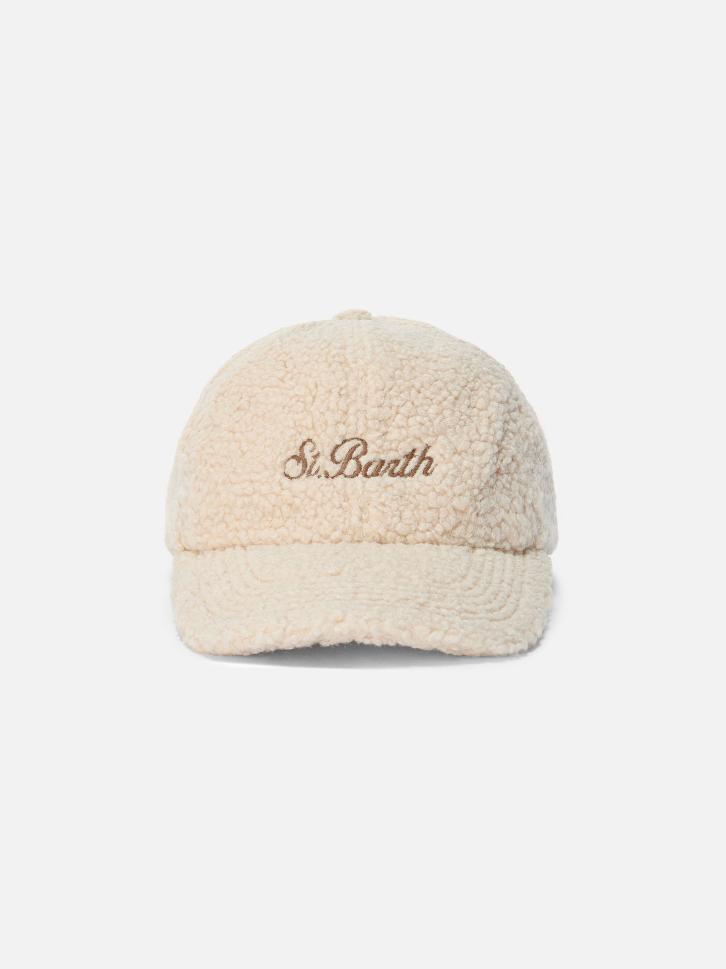 Cappello con visiera Baseball in sherpa beige
