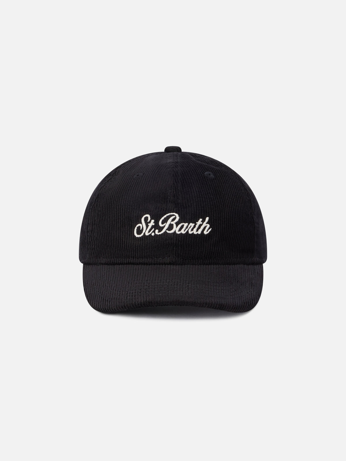 Cappello Baseball nero in velluto a coste con ricamo logo