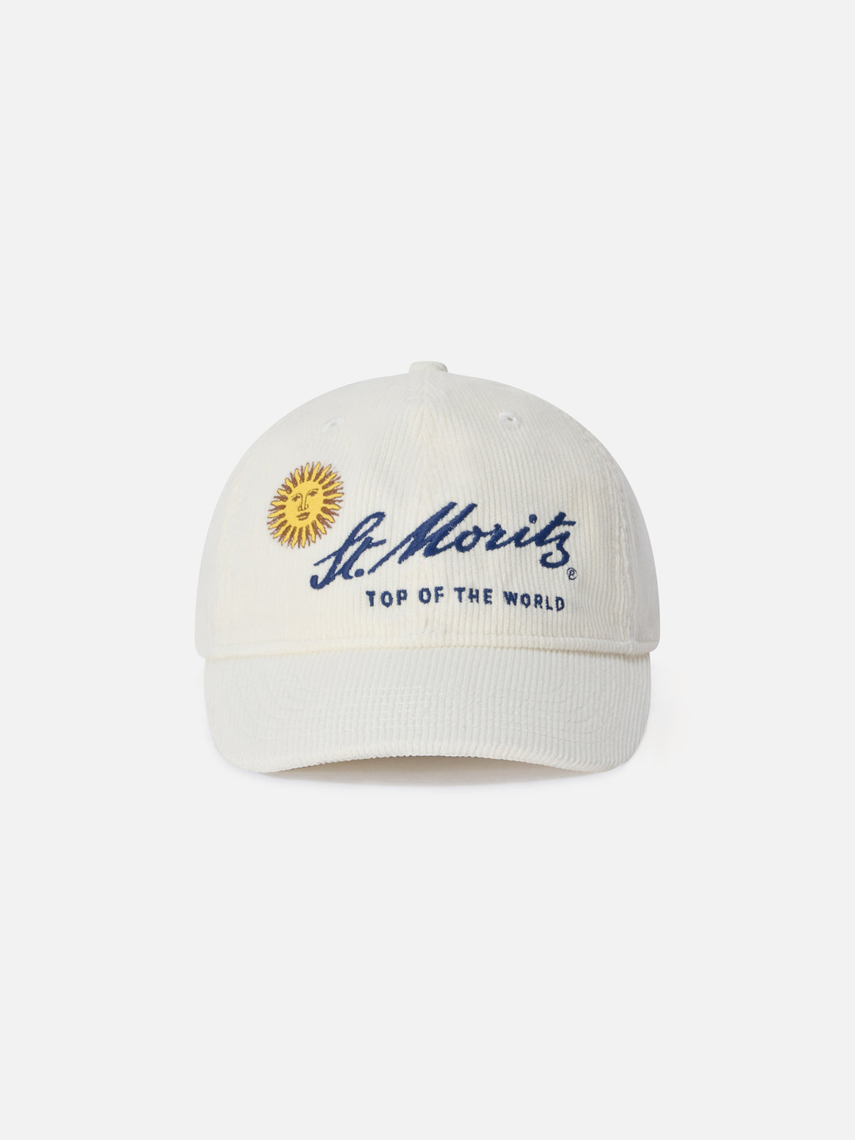 Casquette en velours côtelé off white Baseball avec broderie St. Moritz | Special edition 