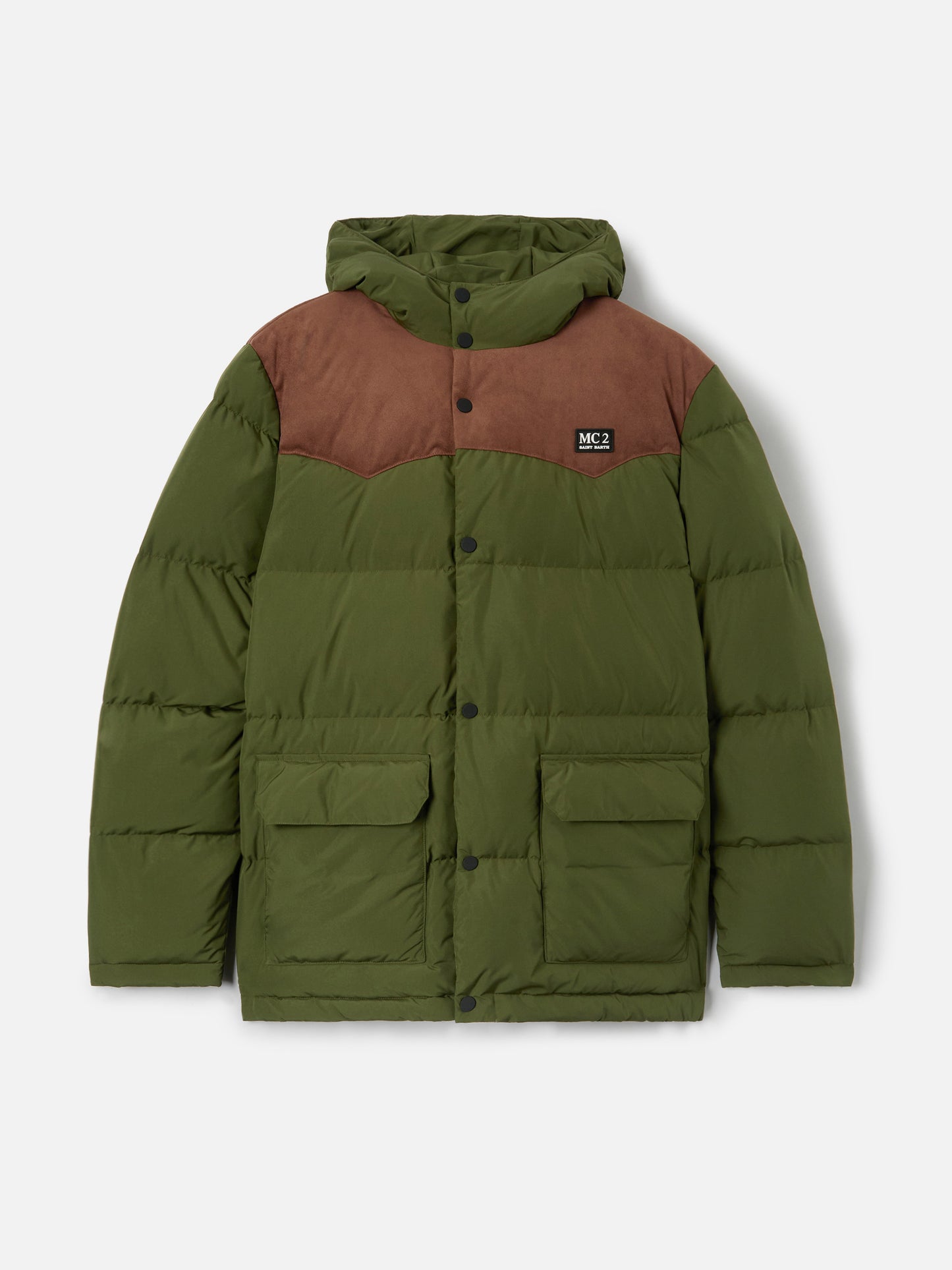 Man military green hooded down jacket Baxter