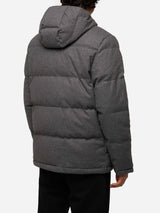 Grey wooly hooded down jacket Baxter