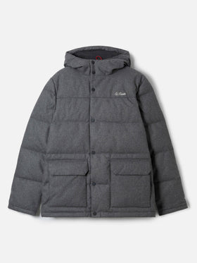 Grey wooly hooded down jacket Baxter