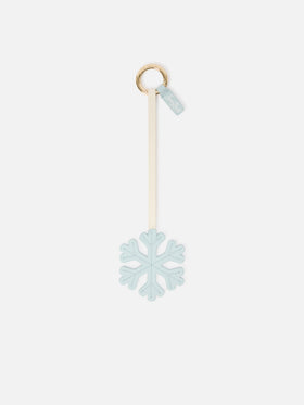 Bolso de piel blue clara charm con forma de copo de nieve 