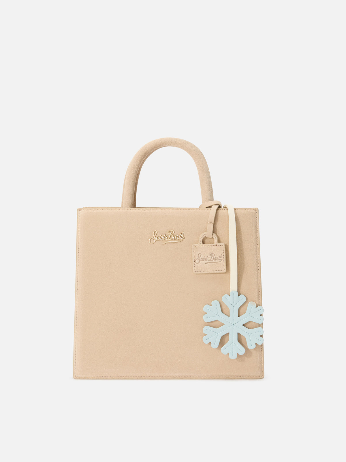 Bolso de piel blue clara charm con forma de copo de nieve 