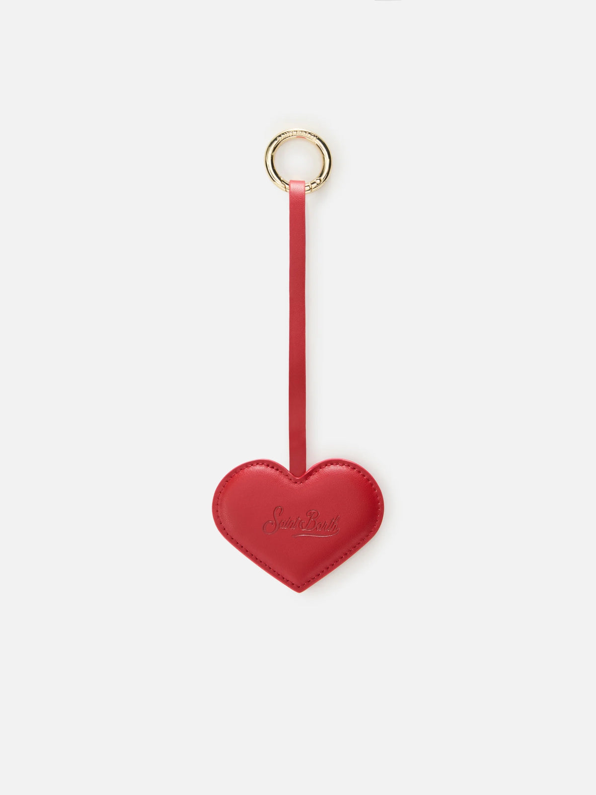 Charm per borsa rosso in pelle a forma di cuore