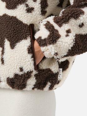 Giacca teddy Bercy con stampa muccata e dettagli in eco suede