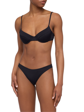 Schwarze klassische Badehose „Lido“ – Schwarzes Bügel-Bralette „Bea“