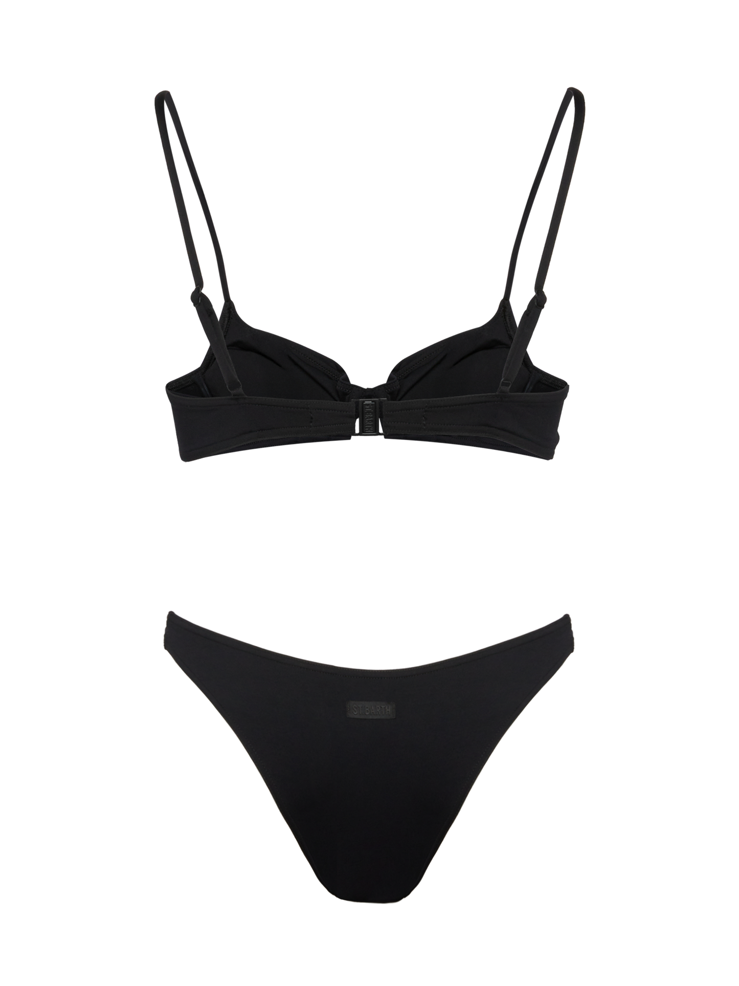 Schwarze klassische Badehose „Lido“ – Schwarzes Bügel-Bralette „Bea“