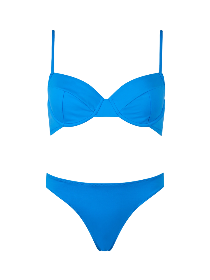 Bikini a bralette con ferretto bluette da donna Bea Lido