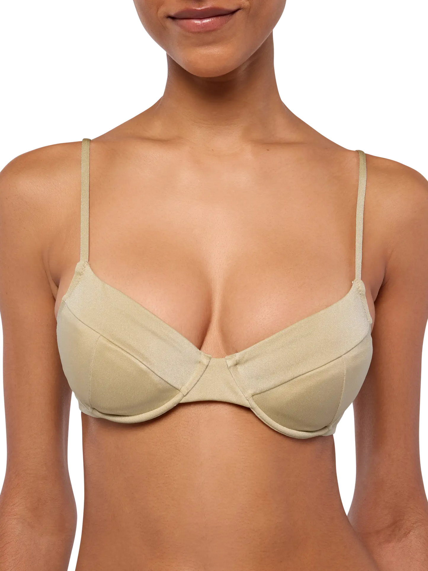 Jodene shimmer gold cheeky swim briefs - Bea underwired shimmer gold bralette
