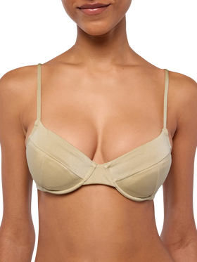 Jodene shimmer gold cheeky swim briefs - Bea underwired shimmer gold bralette