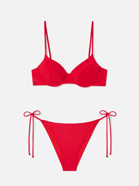 Bea Virgo rotes Bügel-Bralette-Bikini 