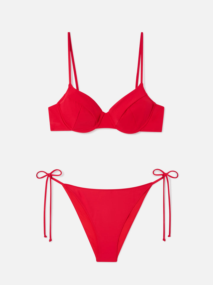 Bea Virgo rotes Bügel-Bralette-Bikini 