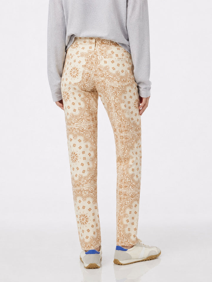 Pantalon en denim blanc cassé à imprimé bandana Belleville 