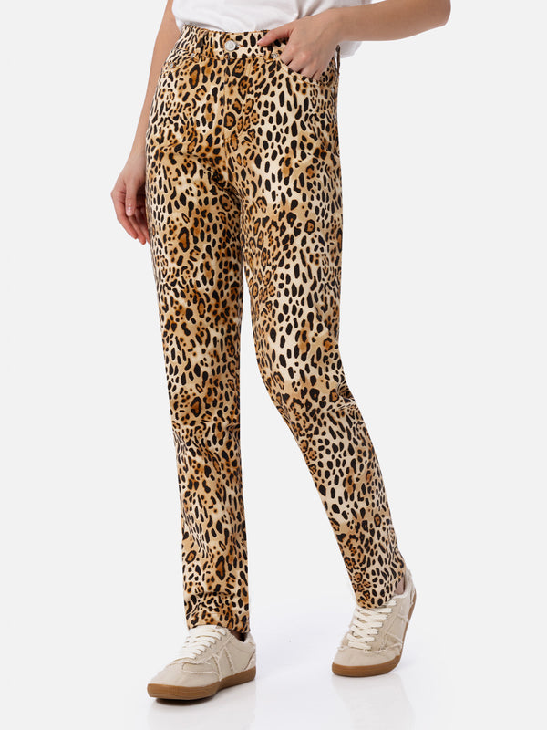 Woman animalier print denim Belleville