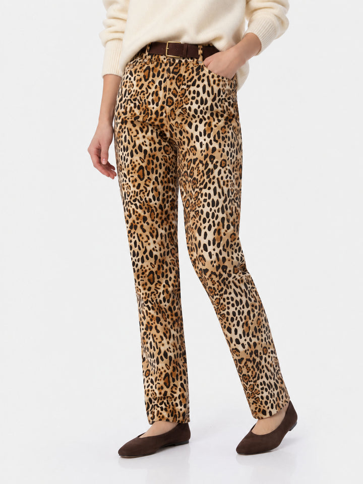 Pantalon en denim à imprimé animal Belleville 