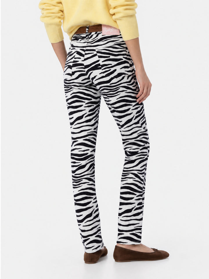 Belleville zebra print denim pants