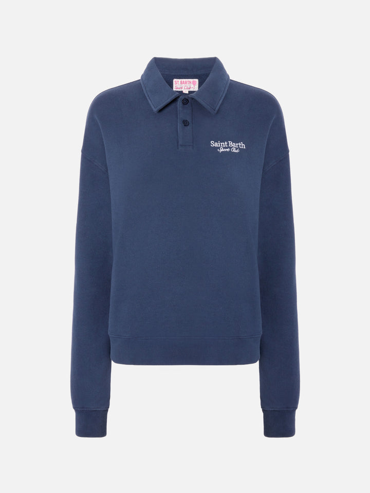 Sweat-shirt Berenice bleu avec broderie Saint Barth Sport Club 