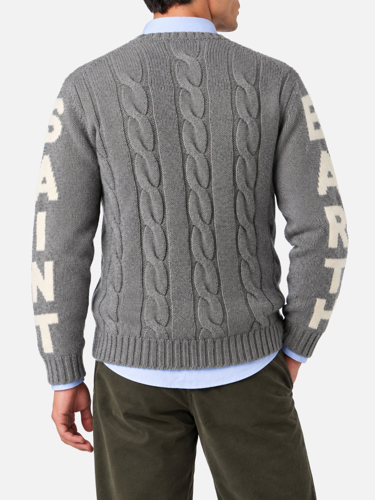 Pull en maille torsadée épaisse Bergen grey melange 