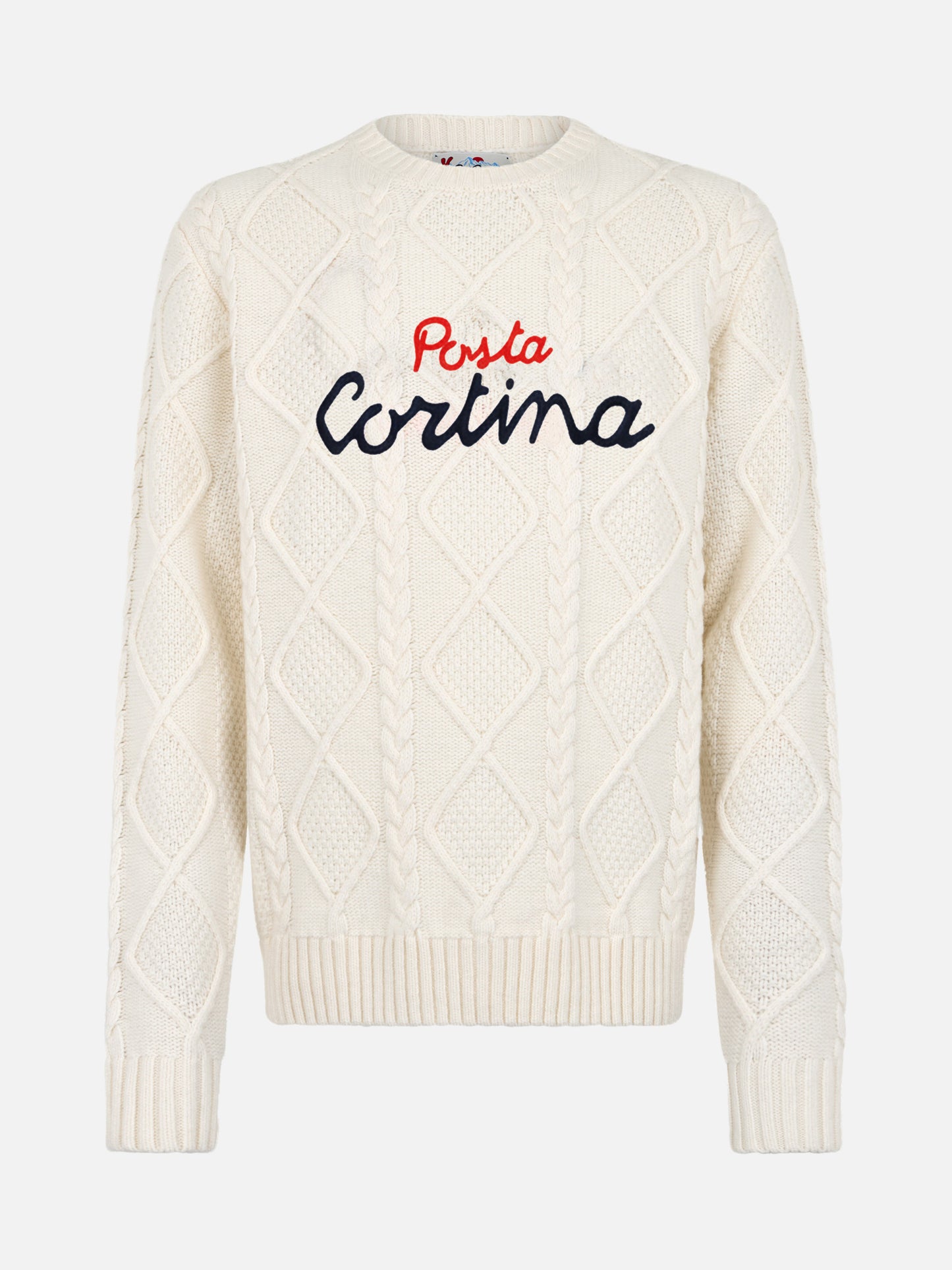 White crewneck sweater Bergen Tricot