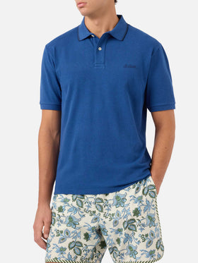 Beverly Hills denim blue cotton piquet polo