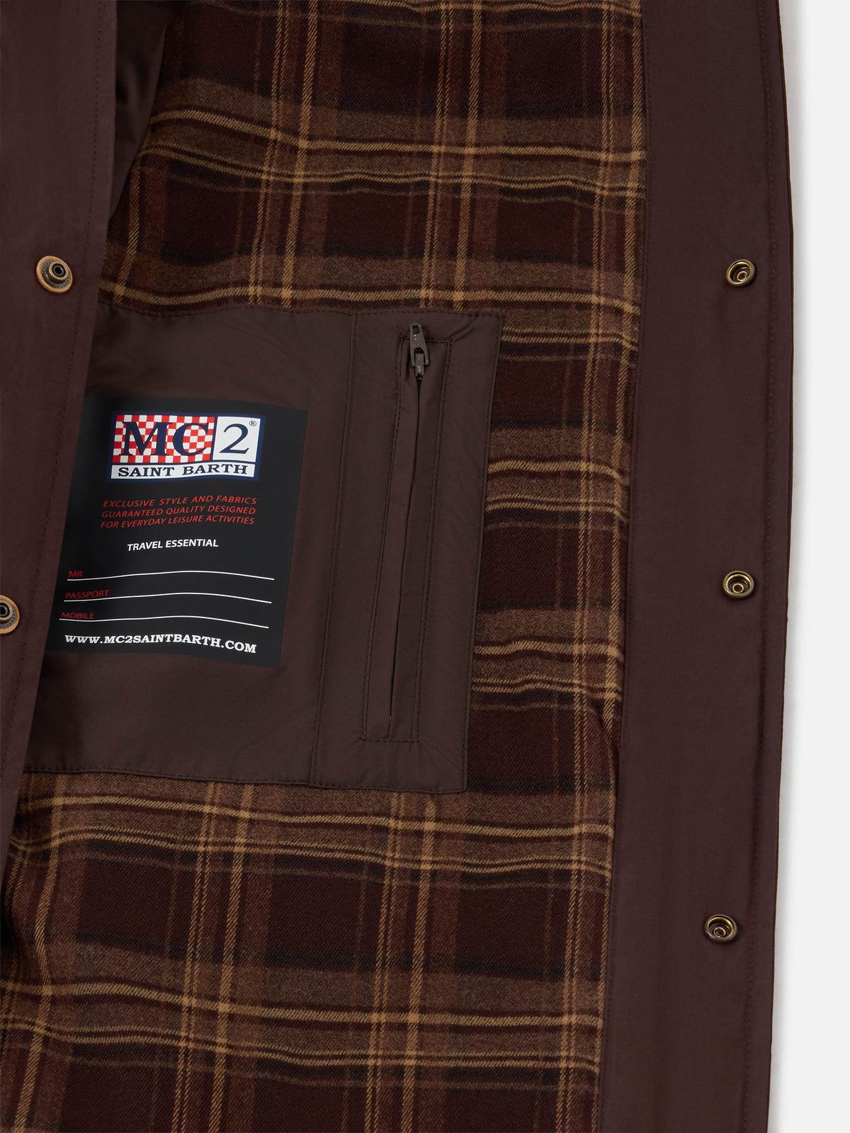 Braunes gewachstes Bexley Overshirt mit Cordkragen 