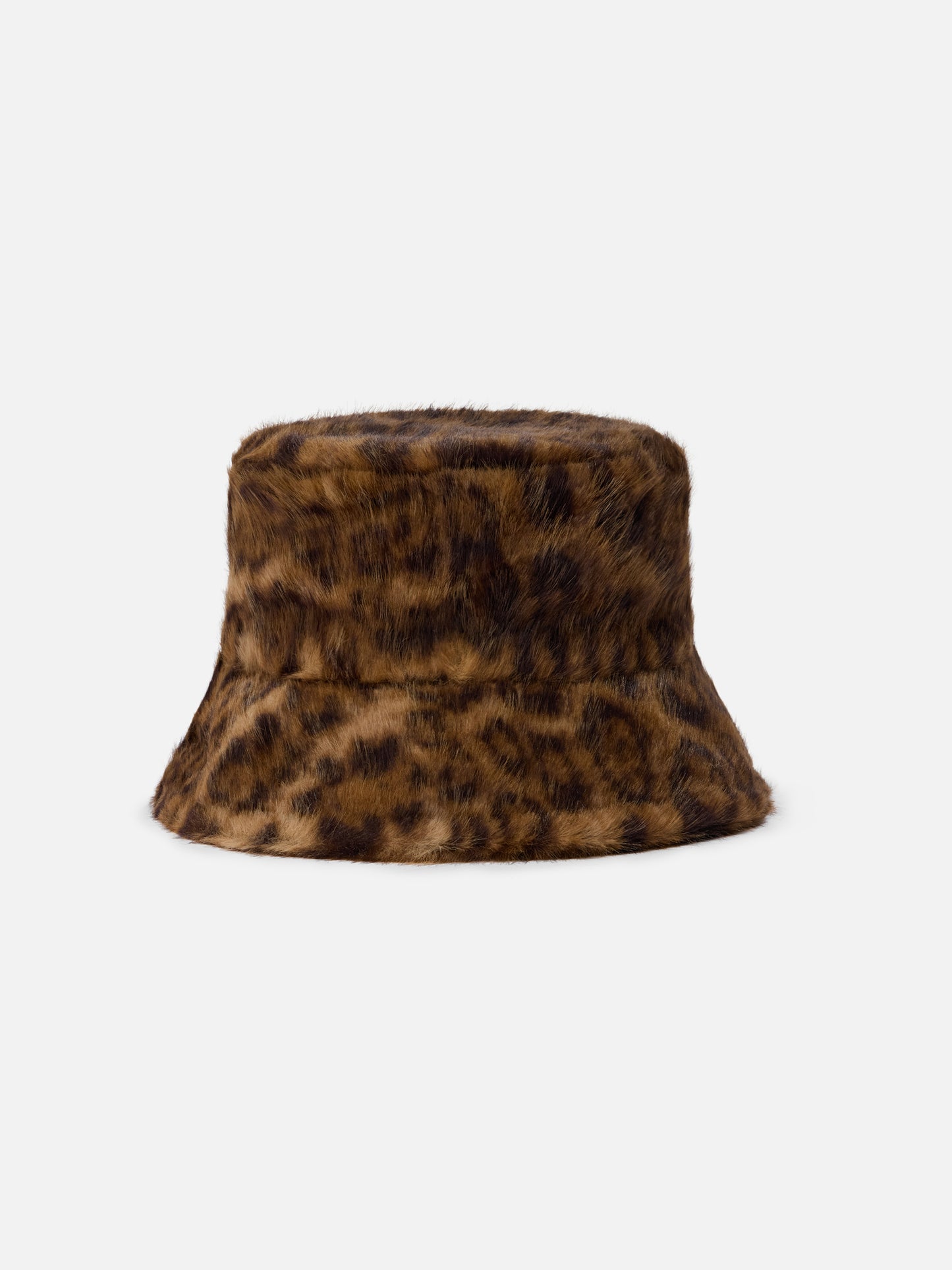 Bucket Hat Fur in leopard-print faux fur