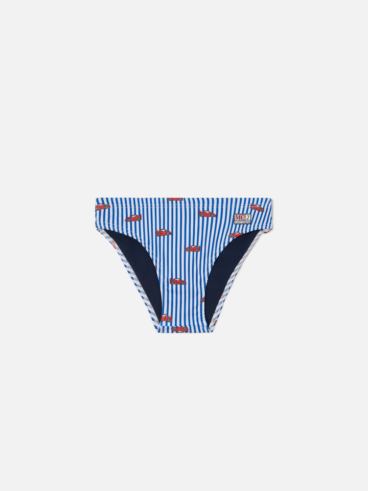 Slip mare Billy a righe con stampa auto all-over