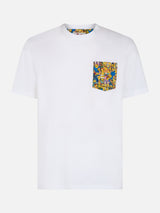 Man cotton t-shirt Blanche with Simpsons printed pocket | THE SIMPSONS SPECIAL EDITION