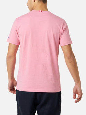 Pink Blanche t-shirt with multicolor printed pocket | Special Edition