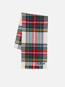 Sciarpa Blanket con motivo tartan e ricamo St. Barth