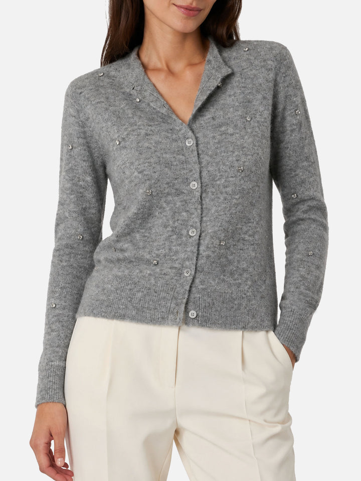 Cárdigan gris Bellamy con strass 