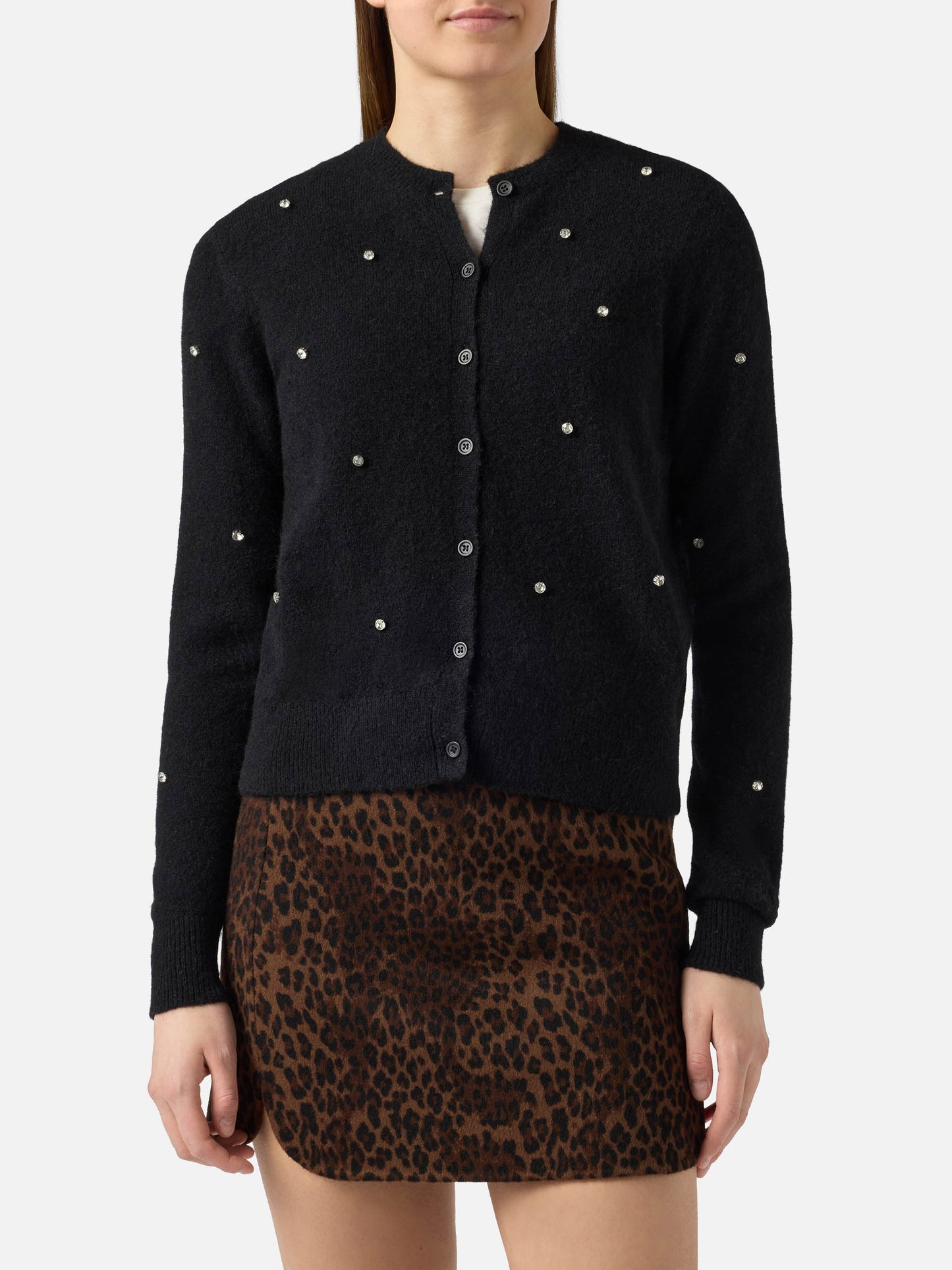 Cardigan da donna nero Bellamy strass