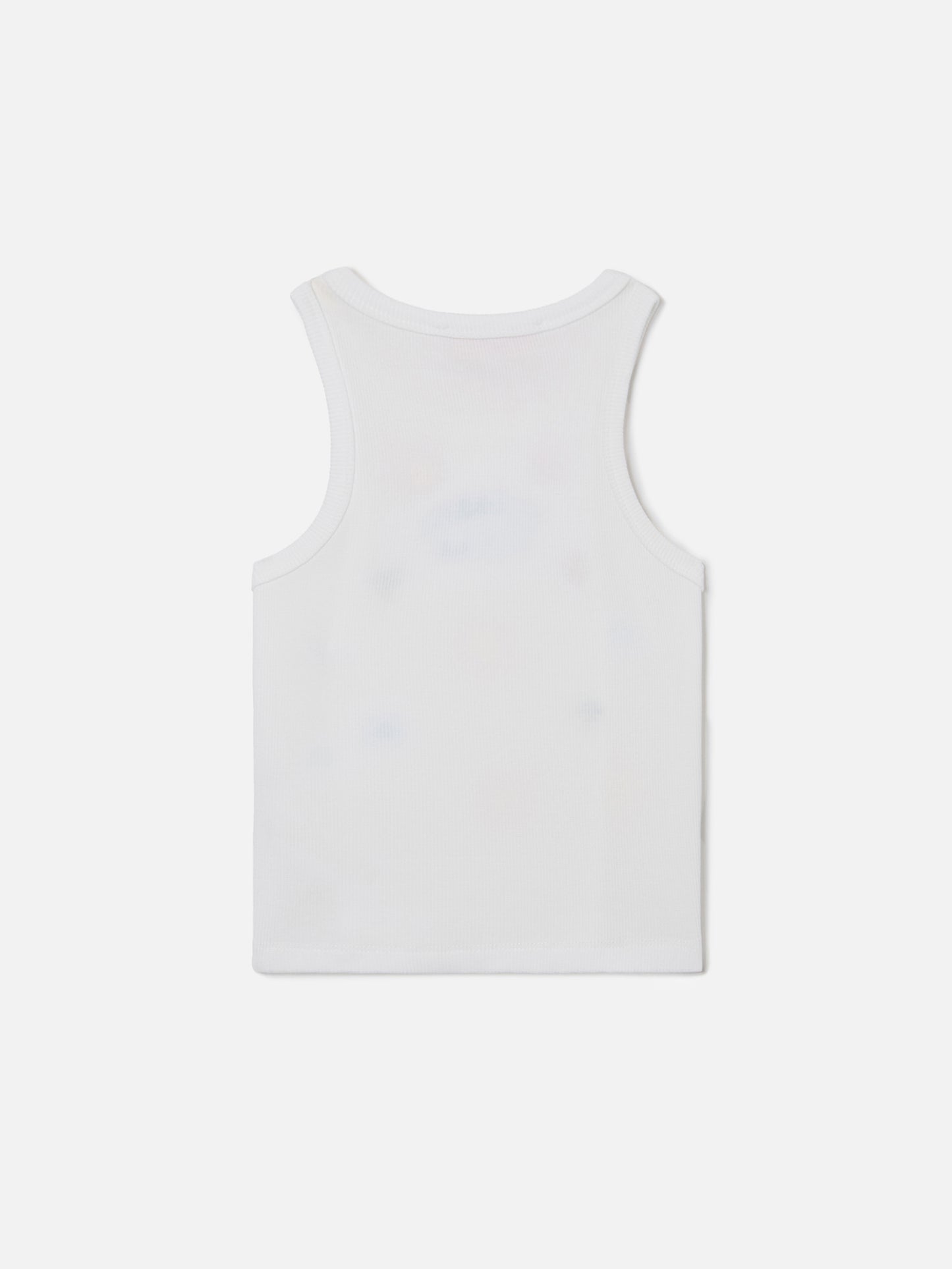 Débardeur Blue Jr en coton stretch blanc avec broderie multicolore 