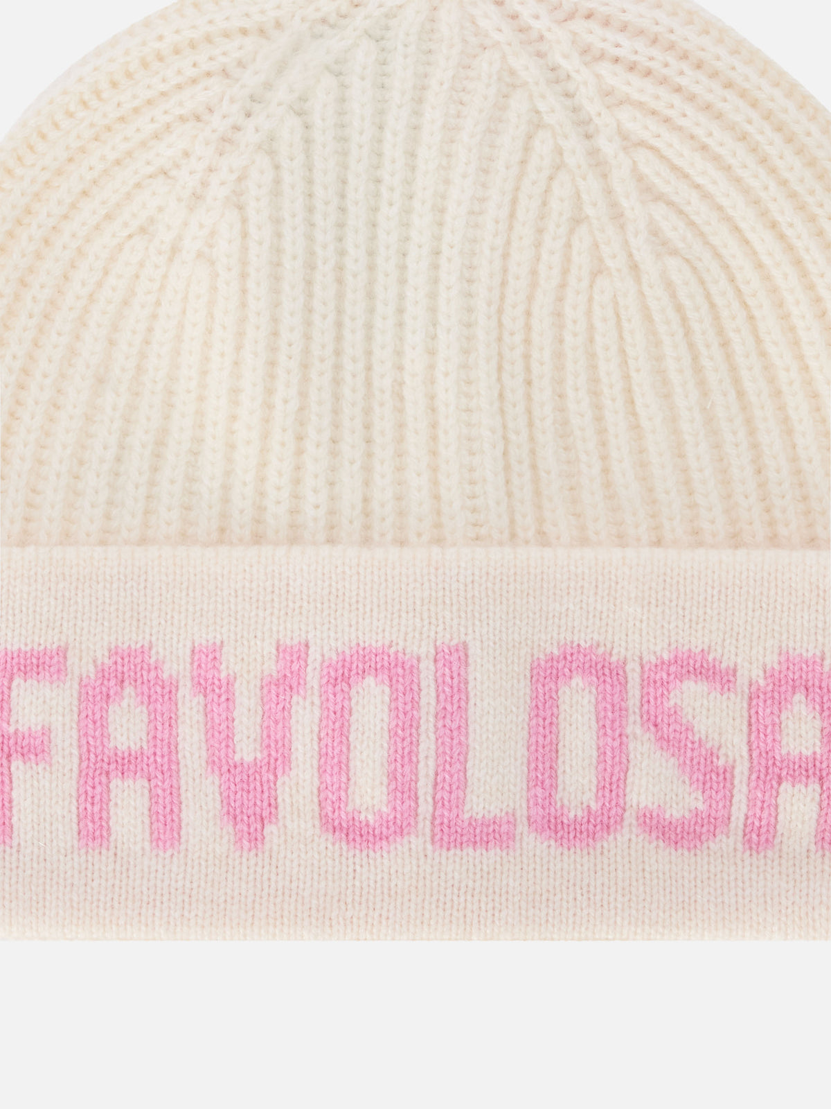 Bonnet Benjie off white avec lettrage Favolosa 