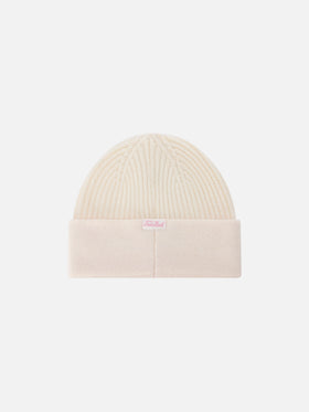 Bonnet Benjie off white avec lettrage Favolosa 