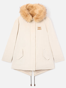 Parka Ice Brenna de pana con capucha de pelo sintético 