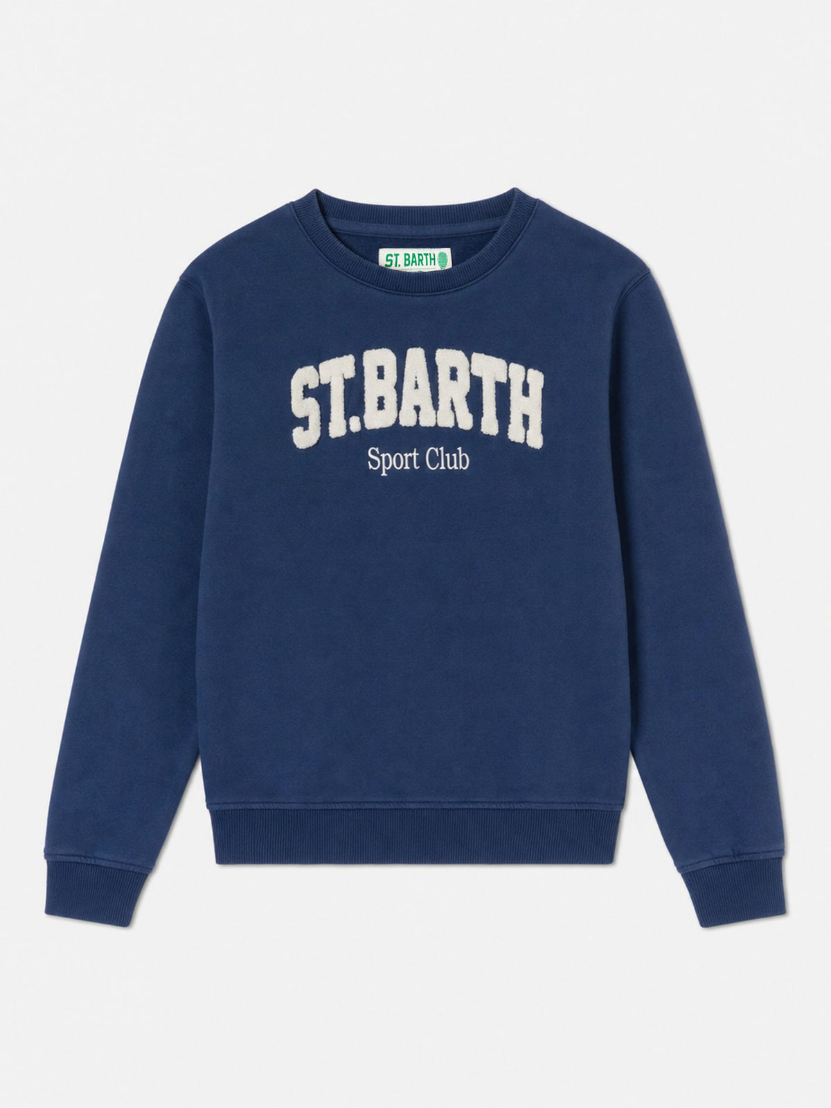Marineblaues Bobby-Sweatshirt mit Sport Club-Stickerei 