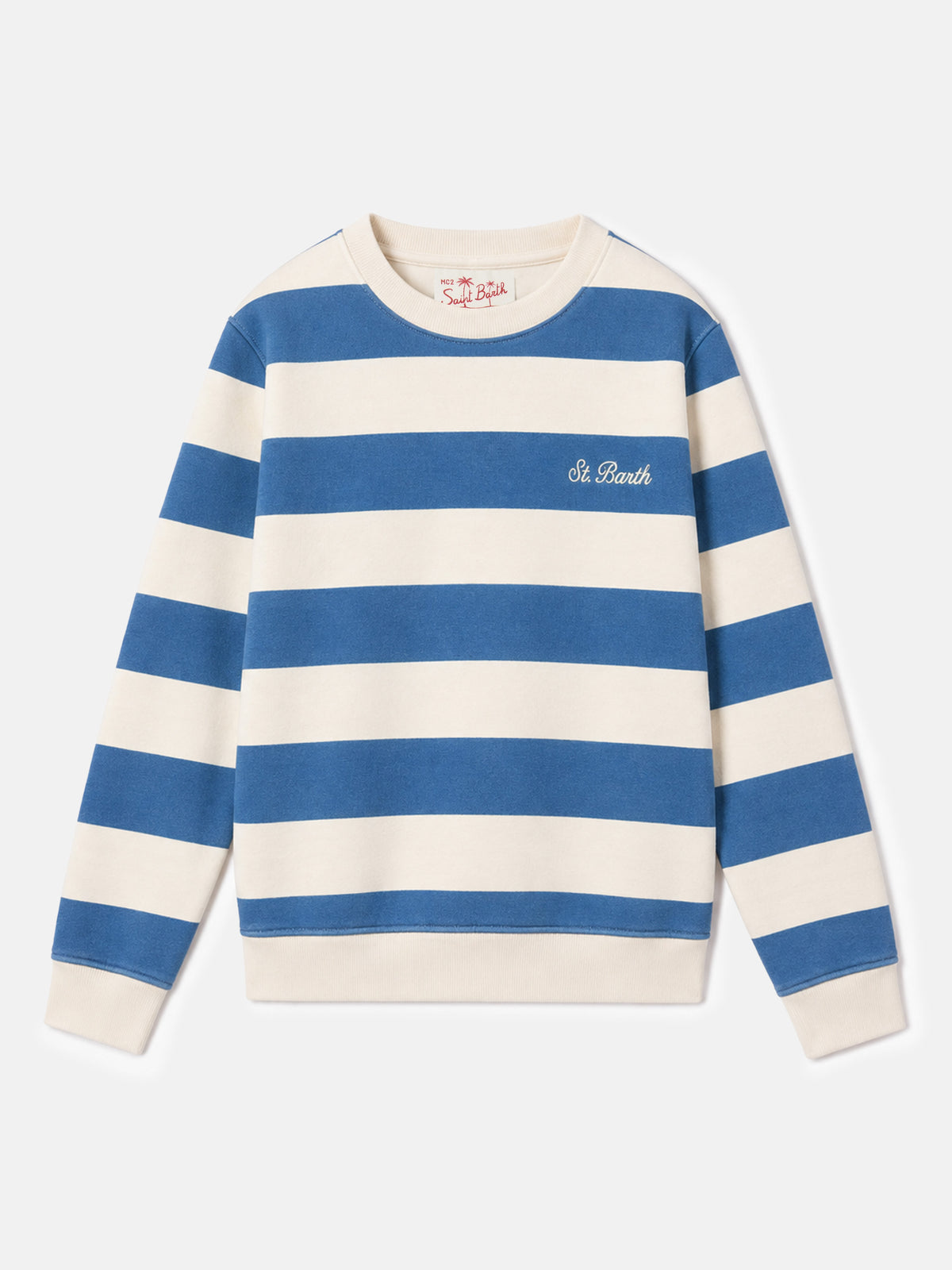 Gestreiftes Kinder-Sweatshirt Bobby mit St. Barth-Stickerei 
