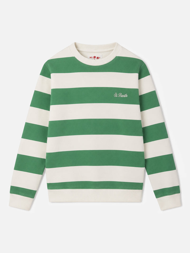 Sudadera de niño a rayas Bobby con bordado St. Barth 