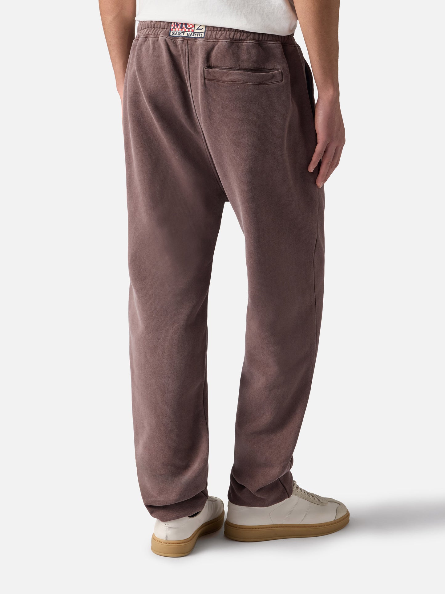 Brown tracksuit pants Bolt with vintage treatment