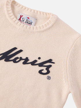Maglione Bombardino Jr in misto cashmere con patch St. Moritz | ST. MORITZ TOP OF THE WORLD SPECIAL EDITION