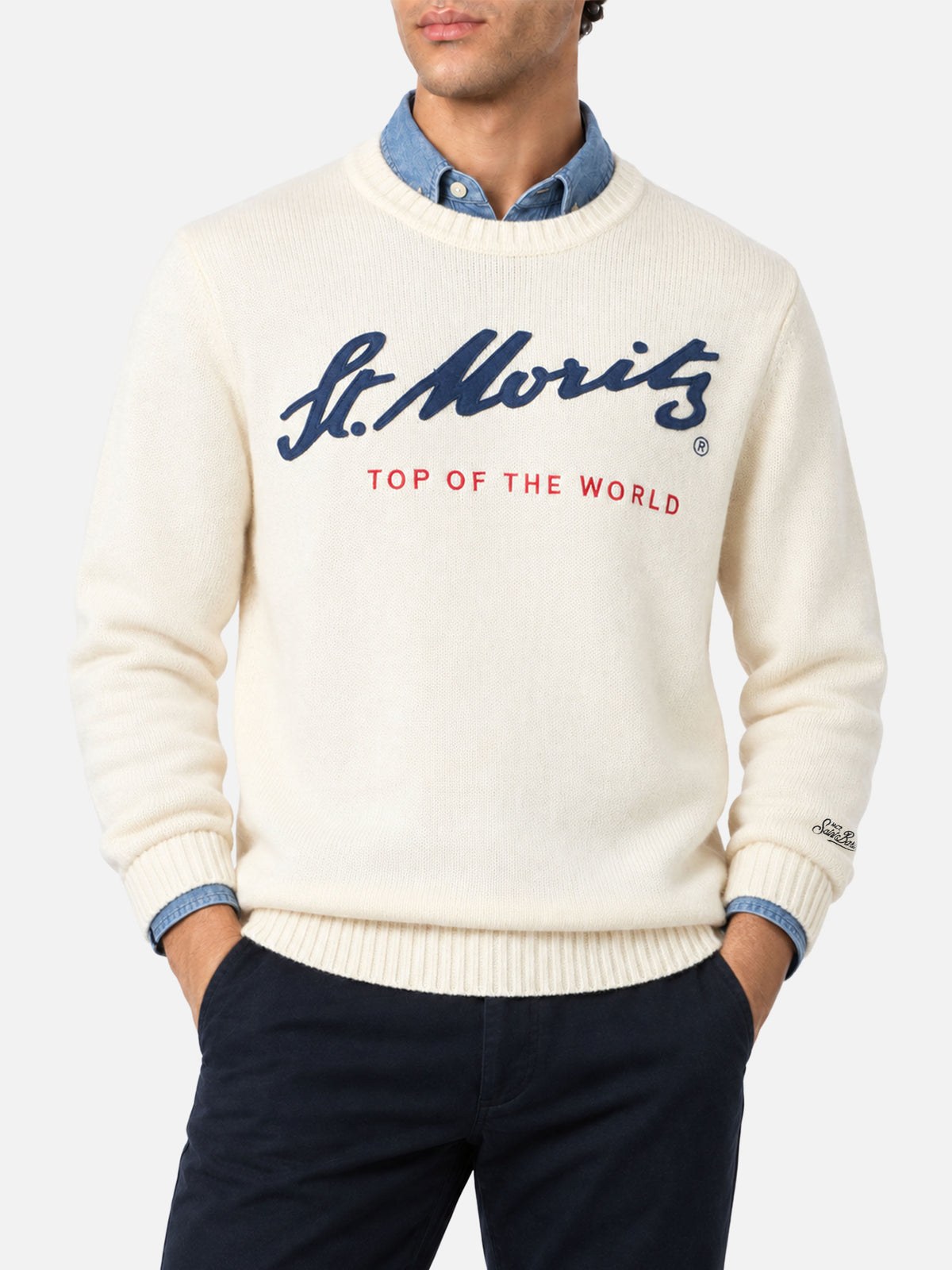 Off white Bombardino Light sweater with St. Moritz patch | Special edition