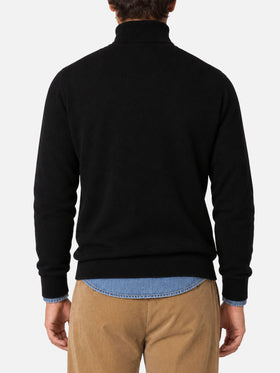 Bond schwarzer Rollkragenpullover aus Kaschmirmischung 